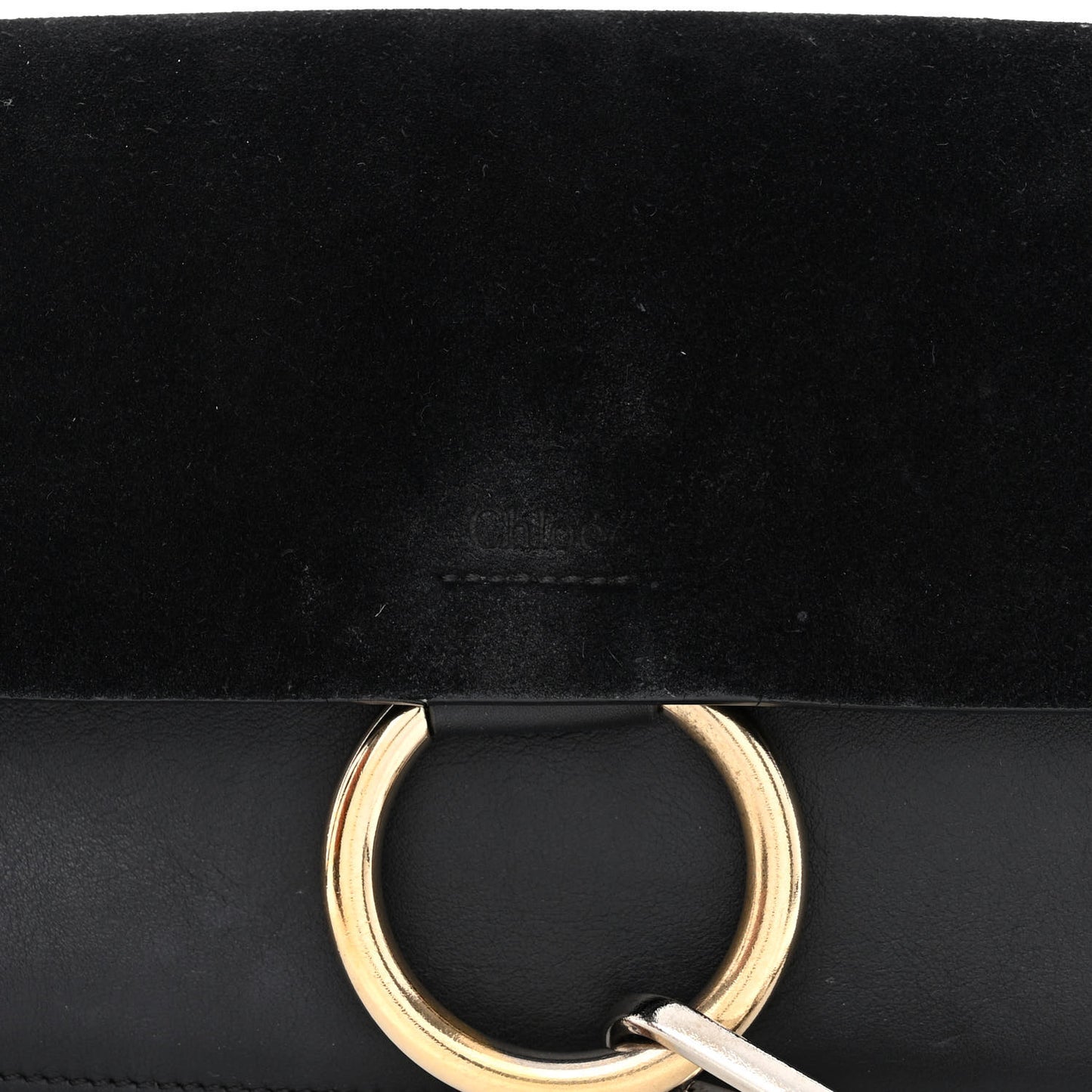 Suede Calfskin Small Faye Shoulder Bag Black