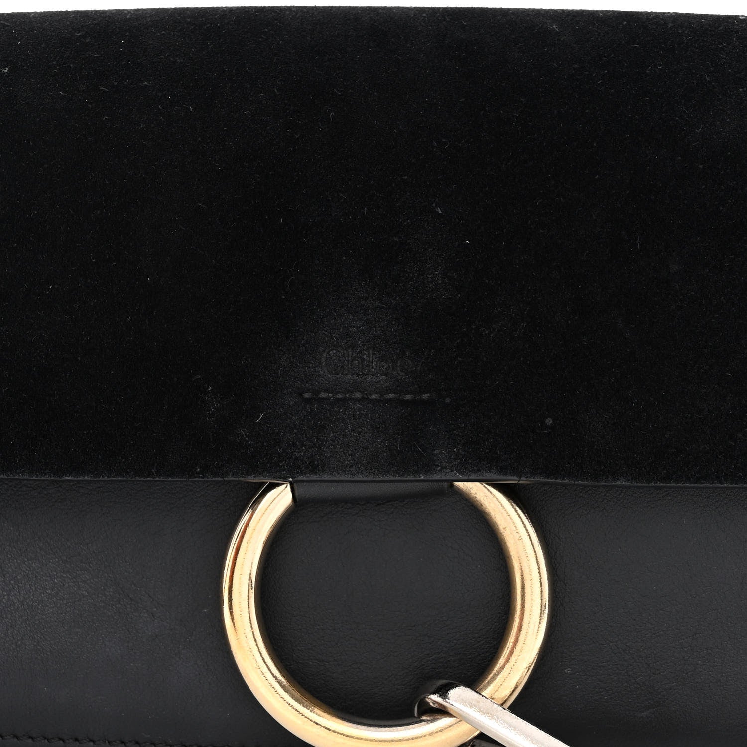 Chloe Suede Calfskin Small Faye Shoulder Bag Black 8 of 13