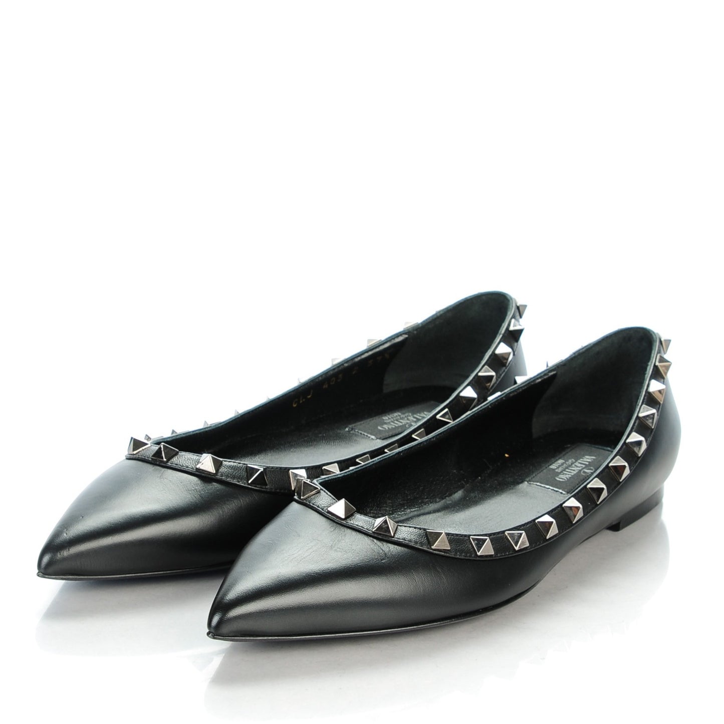 Nappa Rockstud Ballerina Flats 37.5 Black