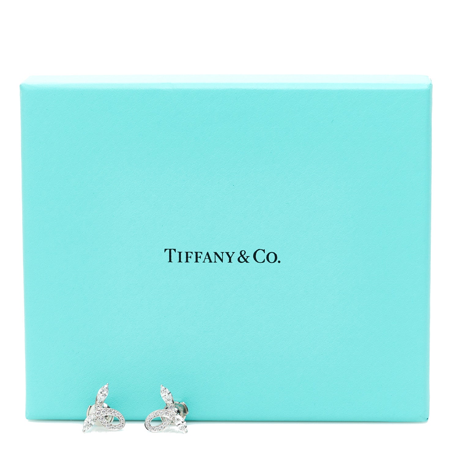 Tiffany Platinum Diamond Victoria Bow Earrings 6 of 6