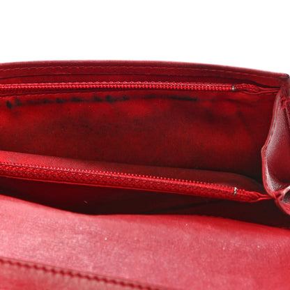 Chanel Patent Camellia Embossed Yen Wallet Red 19 of 24