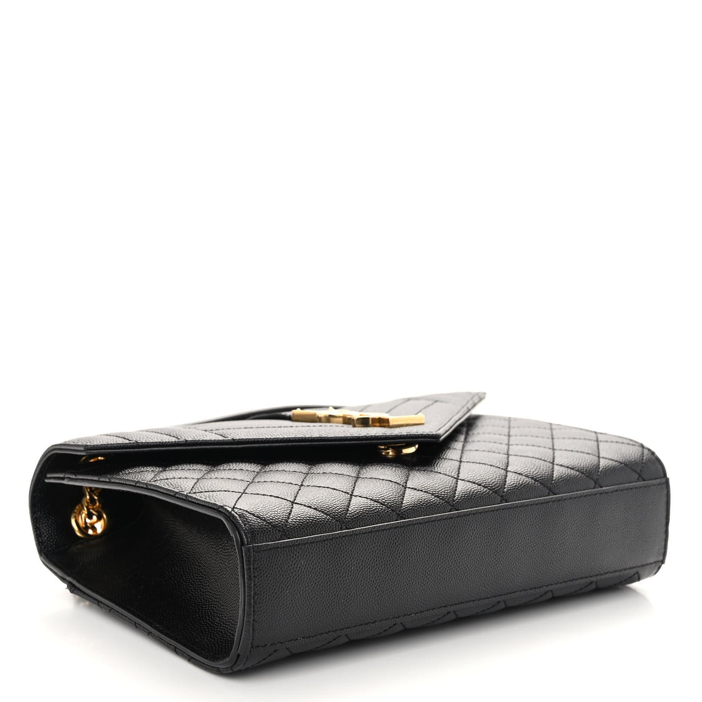 Grain De Poudre Textured Mixed Matelasse Triquilt Medium Monogram Satchel Black