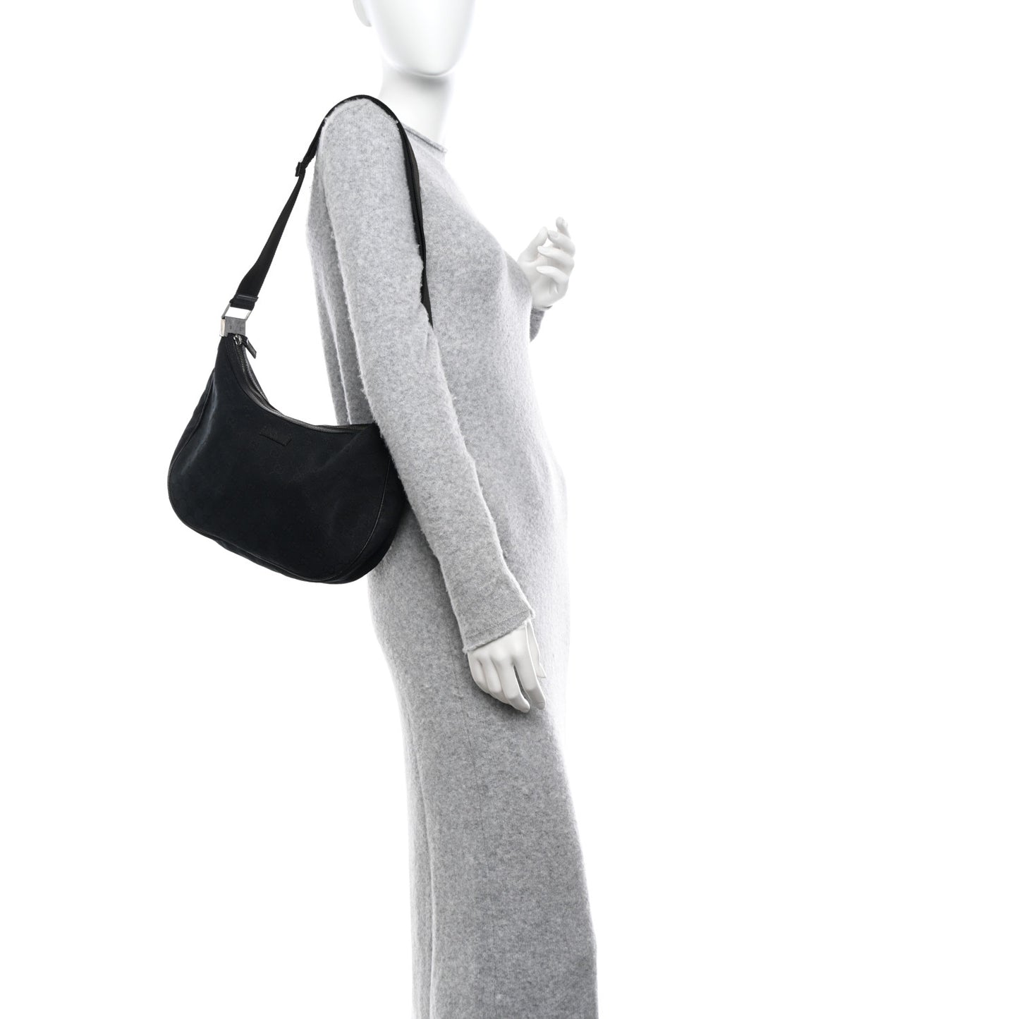 Monogram Medium Half Moon Hobo Black