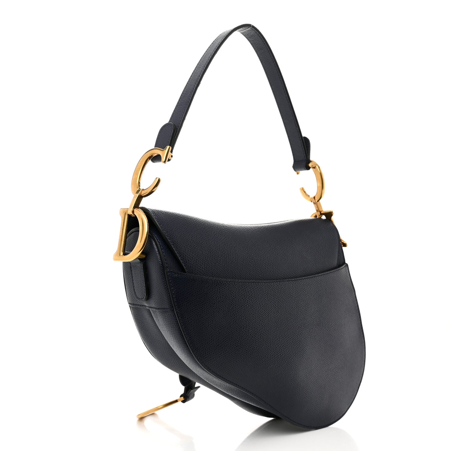 Grained Calfskin Saddle Bag Navy