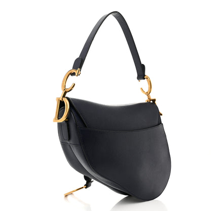 Christian Dior Grained Calfskin Saddle Bag Navy 3 of 10
