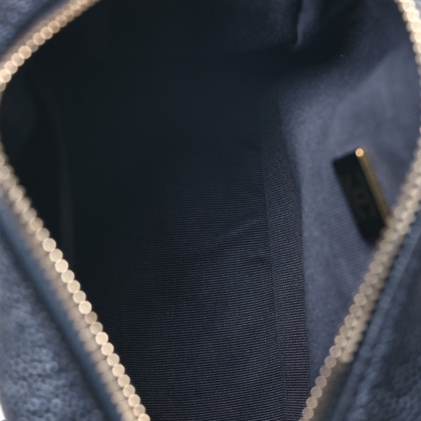 Iridescent Caviar Quilted Chain Melody Camera Bag Dark Blue