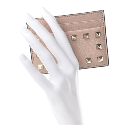 Valentino Garavani Pebbled Calfskin Rockstud Card Holder Poudre 2 of 9