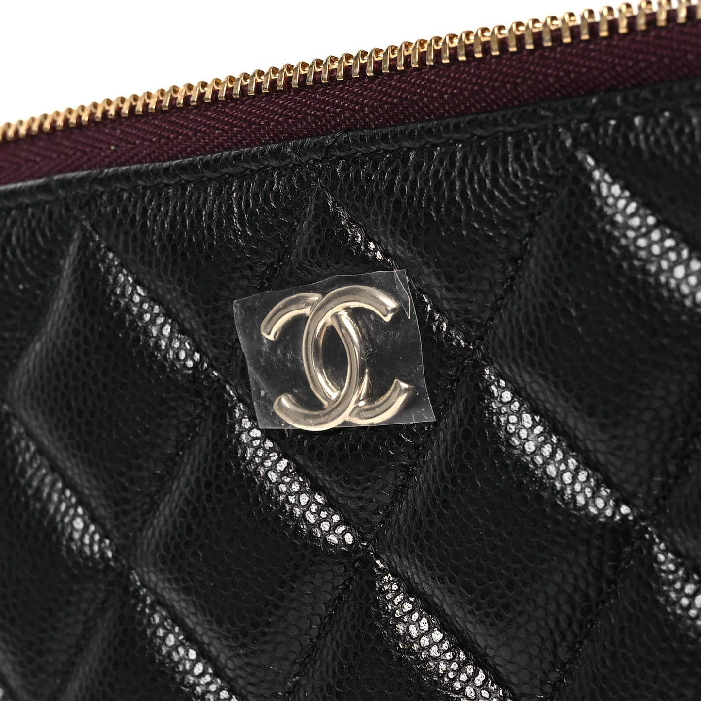 Caviar Quilted Cosmetic Case Black