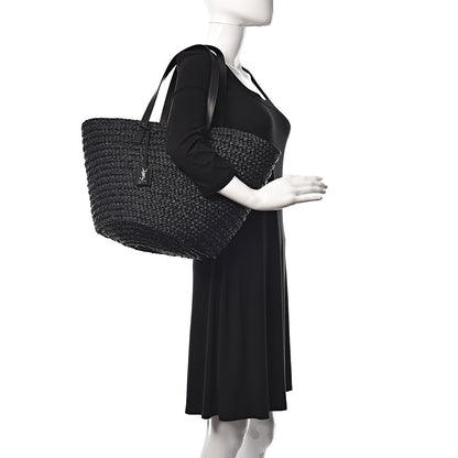 Saint Laurent Raffia Medium Panier Bag Black 2 of 9