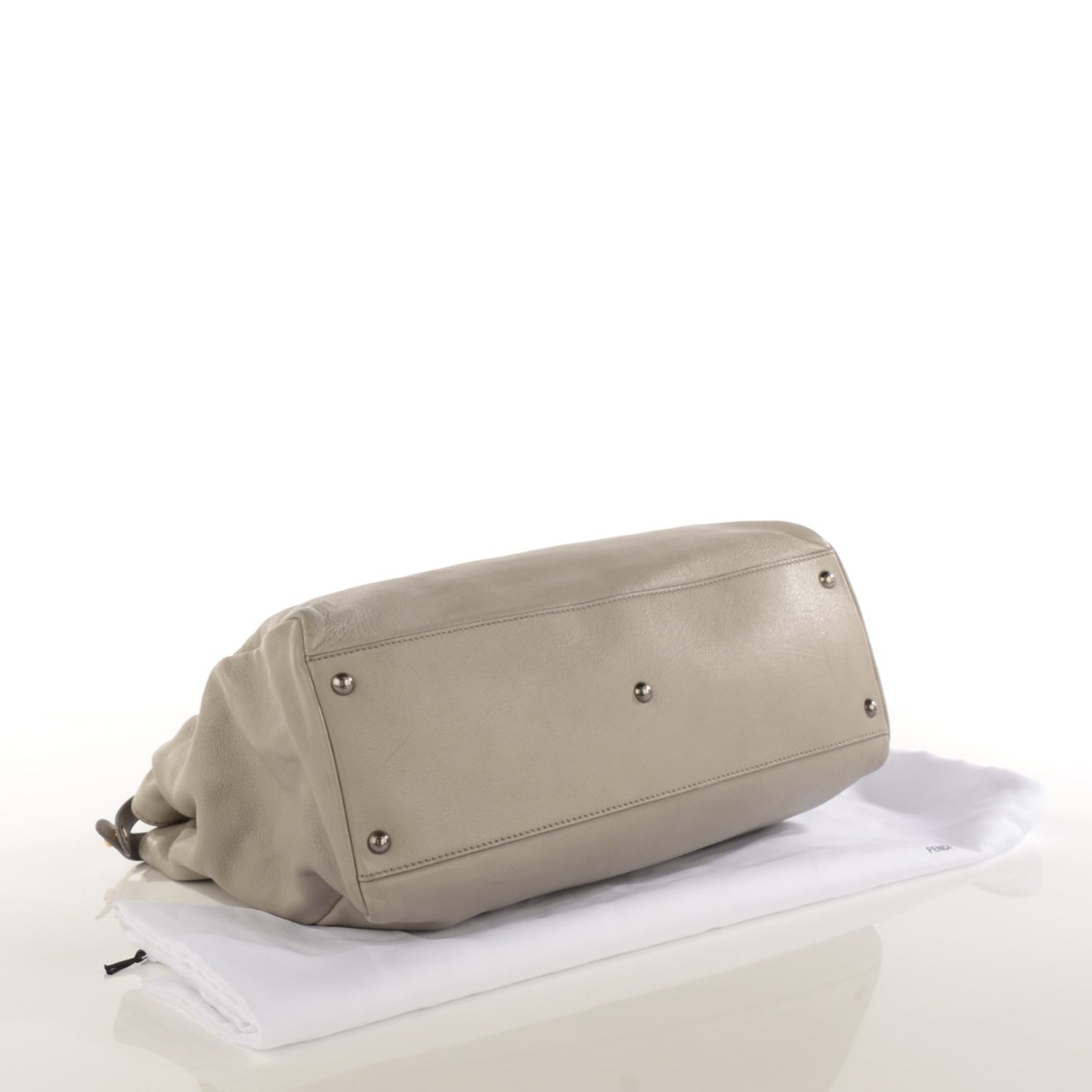 Goatskin Large Peekaboo Iconic Satchel Grigio Black