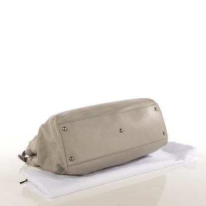Fendi Goatskin Large Peekaboo Iconic Satchel Grigio Black 4 of 8