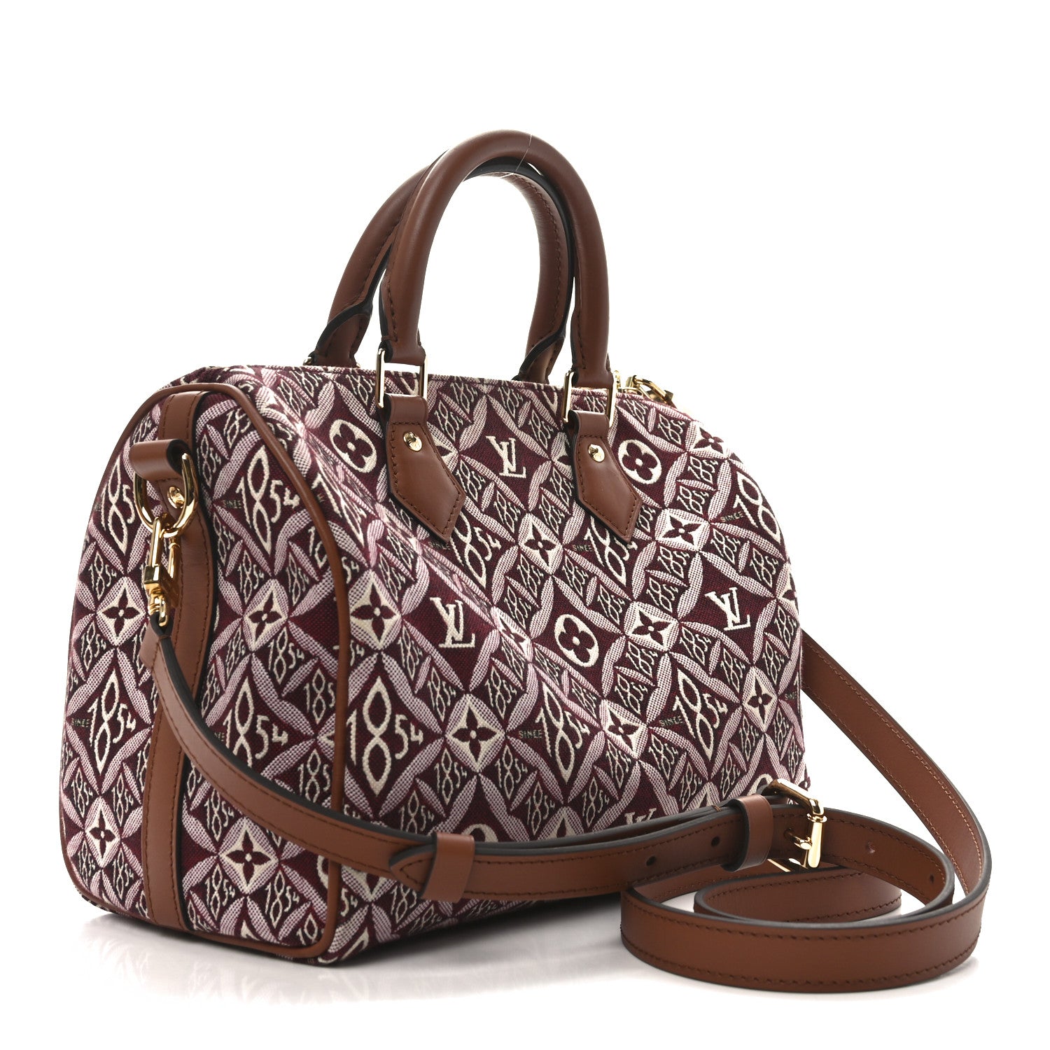 Louis Vuitton Jacquard Since 1854 Speedy Bandouliere 25 Bordeaux 3 of 10