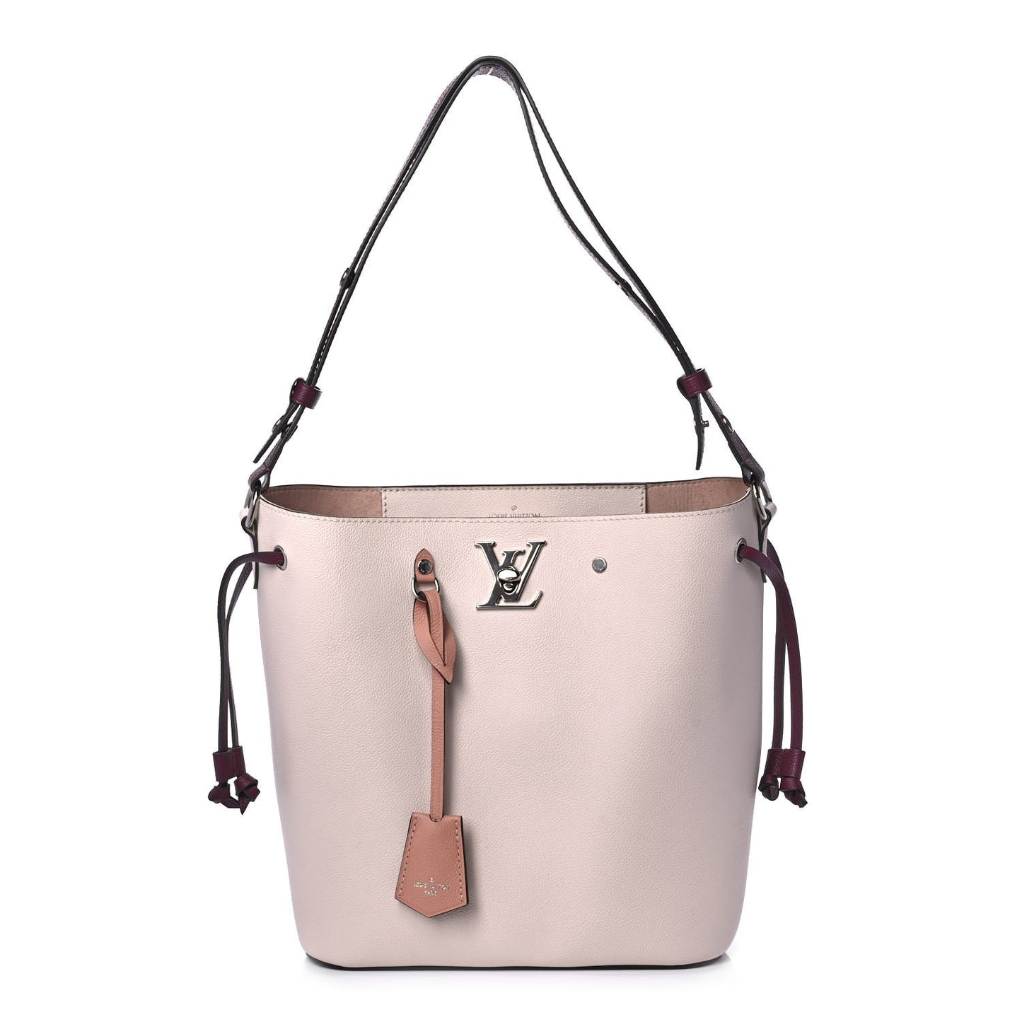 Calfskin Lockme Bucket Soie Quartz Calla