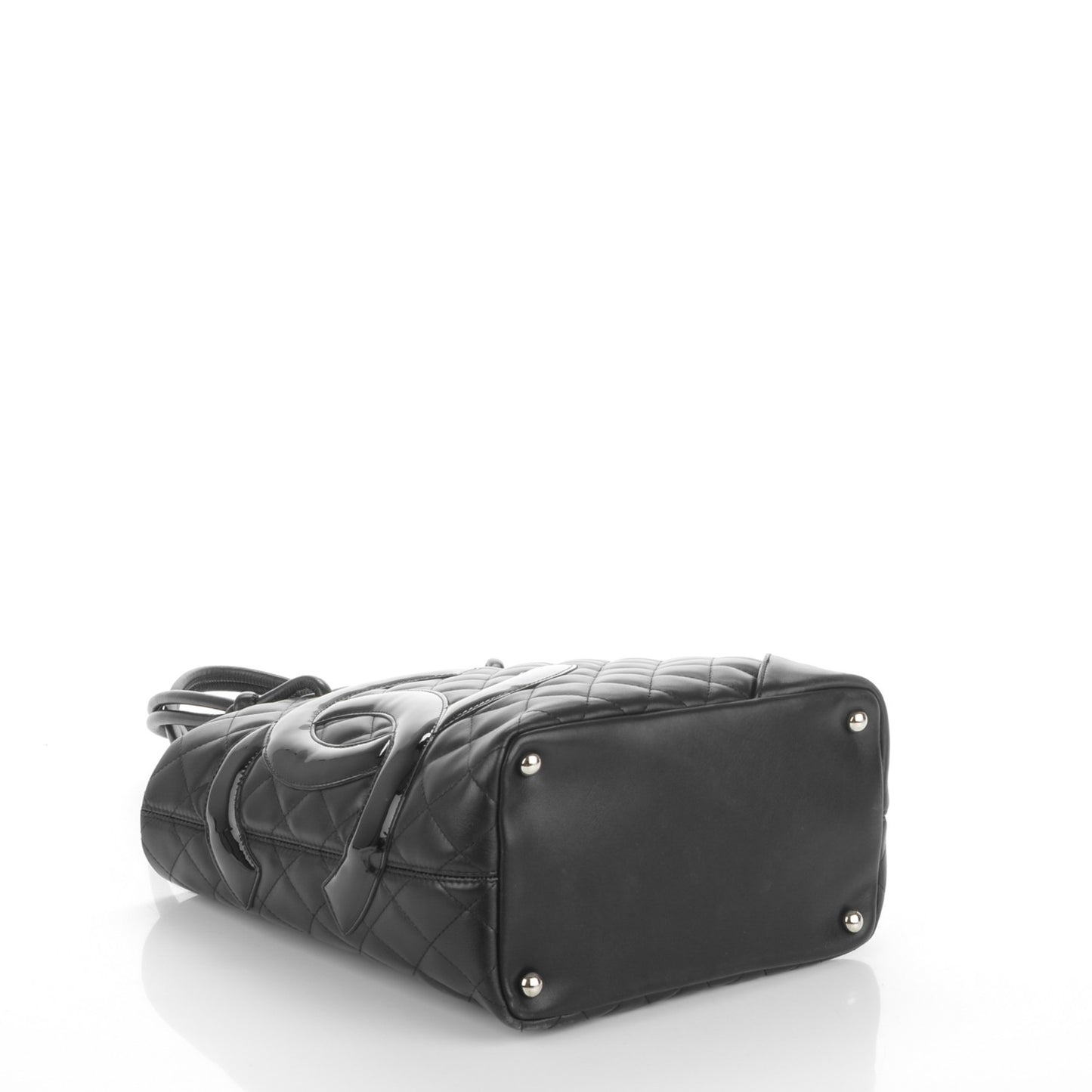 Calfskin Quilted Medium Cambon Tote Black