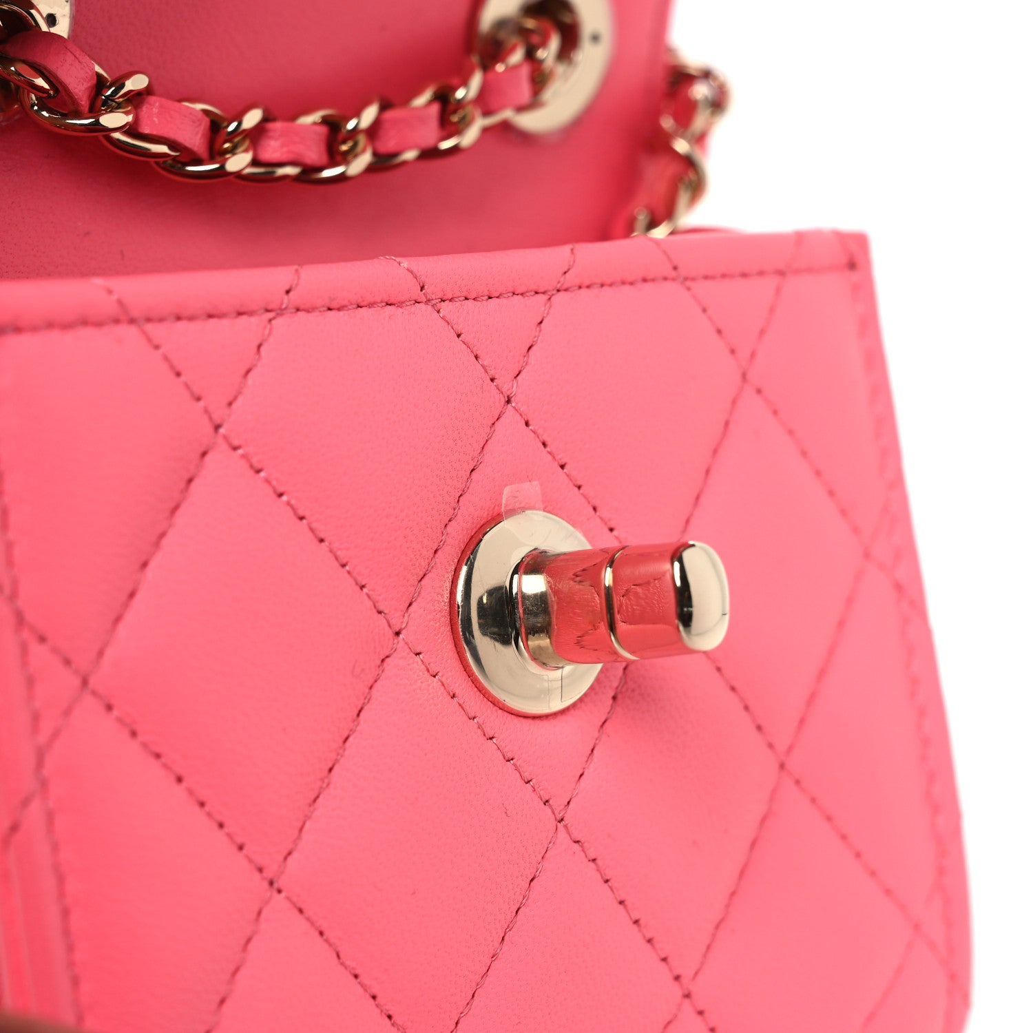 Chanel Lambskin Quilted Mini Trendy CC Chain Wallet Pink 12 of 14