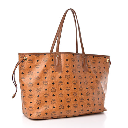 MCM Visetos Large Liz Reversible Shopper Tote Cognac 4 of 23