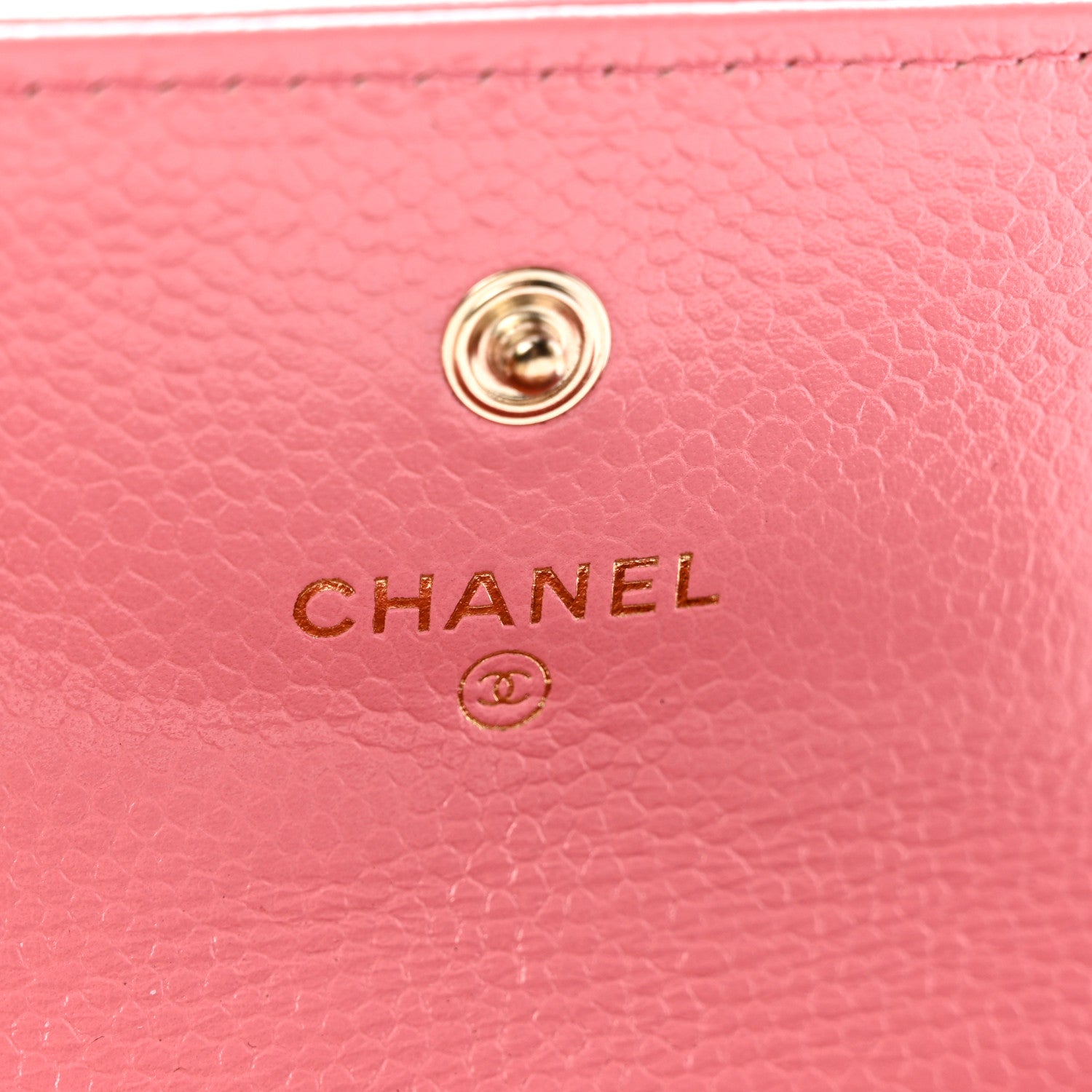 Chanel Caviar Camellia Embossed Card Holder Wallet Pink 7 of 9