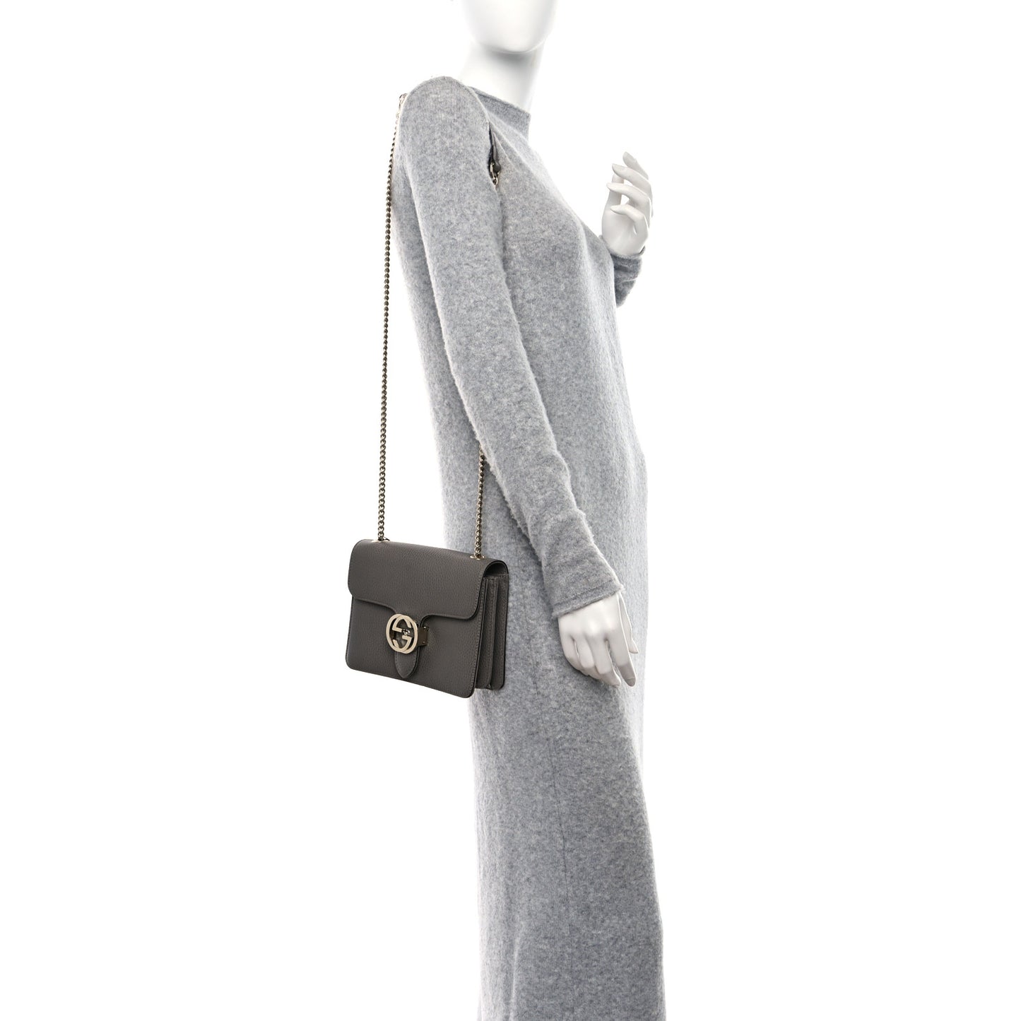 Dollar Calfskin Small Interlocking G Shoulder Bag Loess