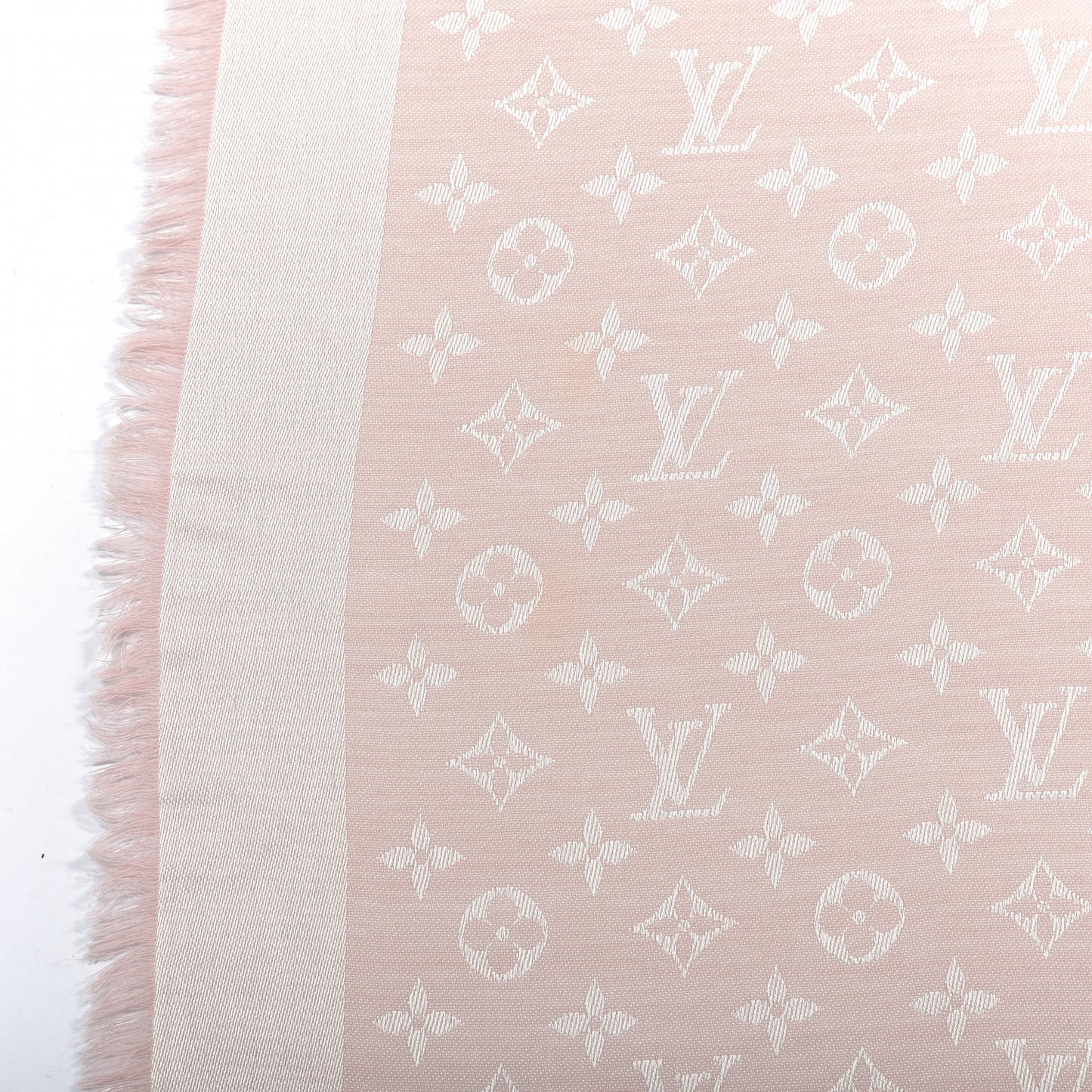 Silk Wool Monogram Shawl Rose