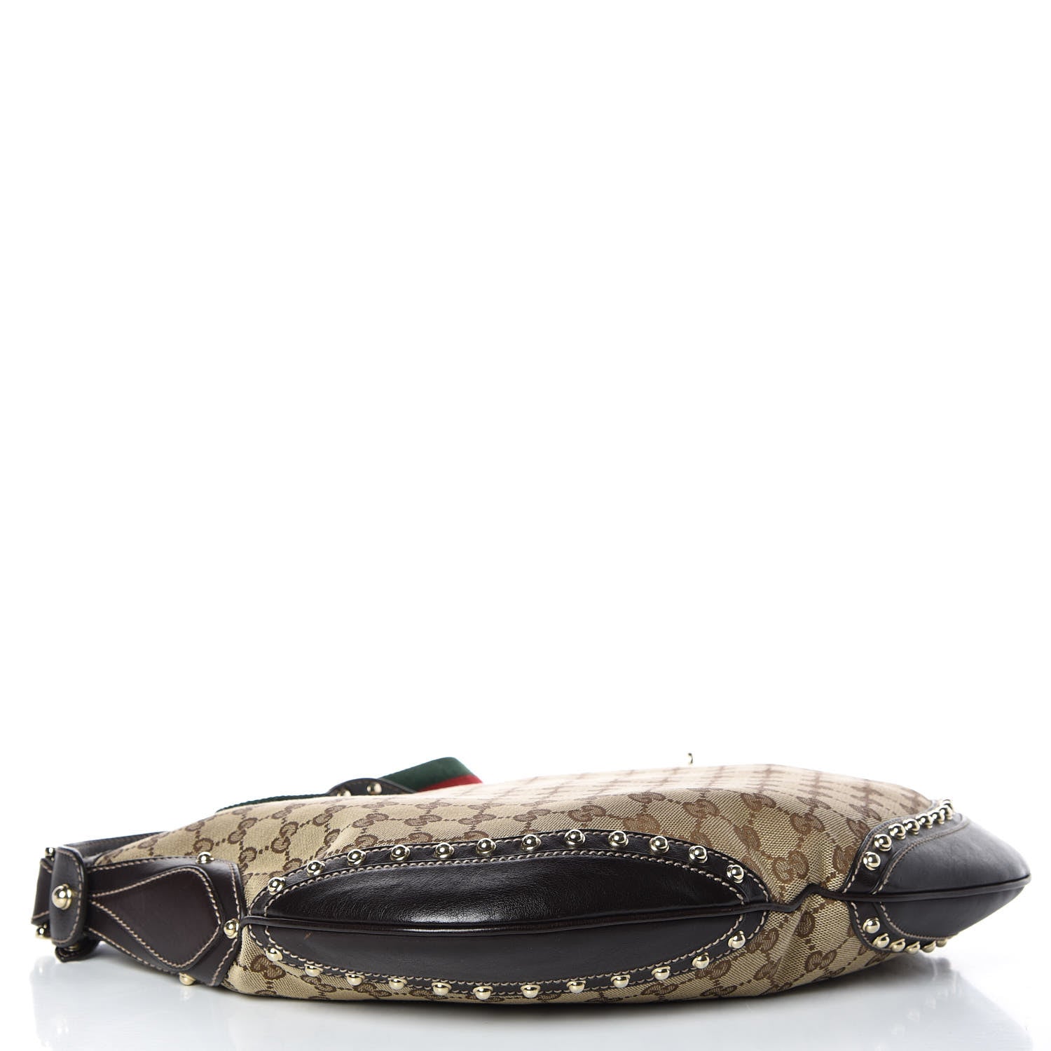 Gucci Monogram Web Pelham Studded Shoulder Bag Brown 4 of 10