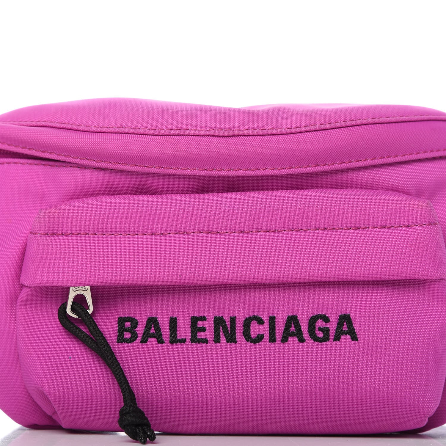 Balenciaga Sport Nylon Logo Embroidered Small Wheel Beltpack Fuchsia Black 9 of 9