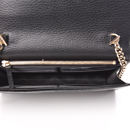 Gucci Dollar Calfskin Interlocking G Chain Wallet Black 5 of 9