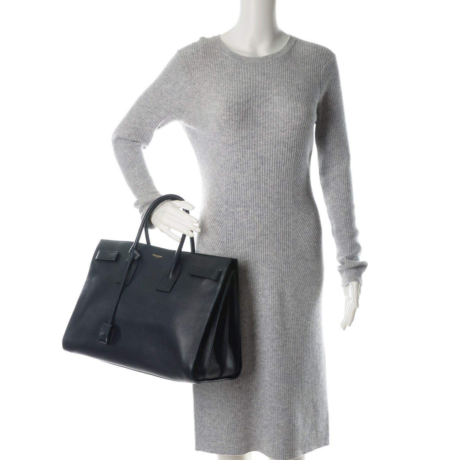 Saint Laurent Calfskin Large Sac De Jour Carryall Marine 2 of 7