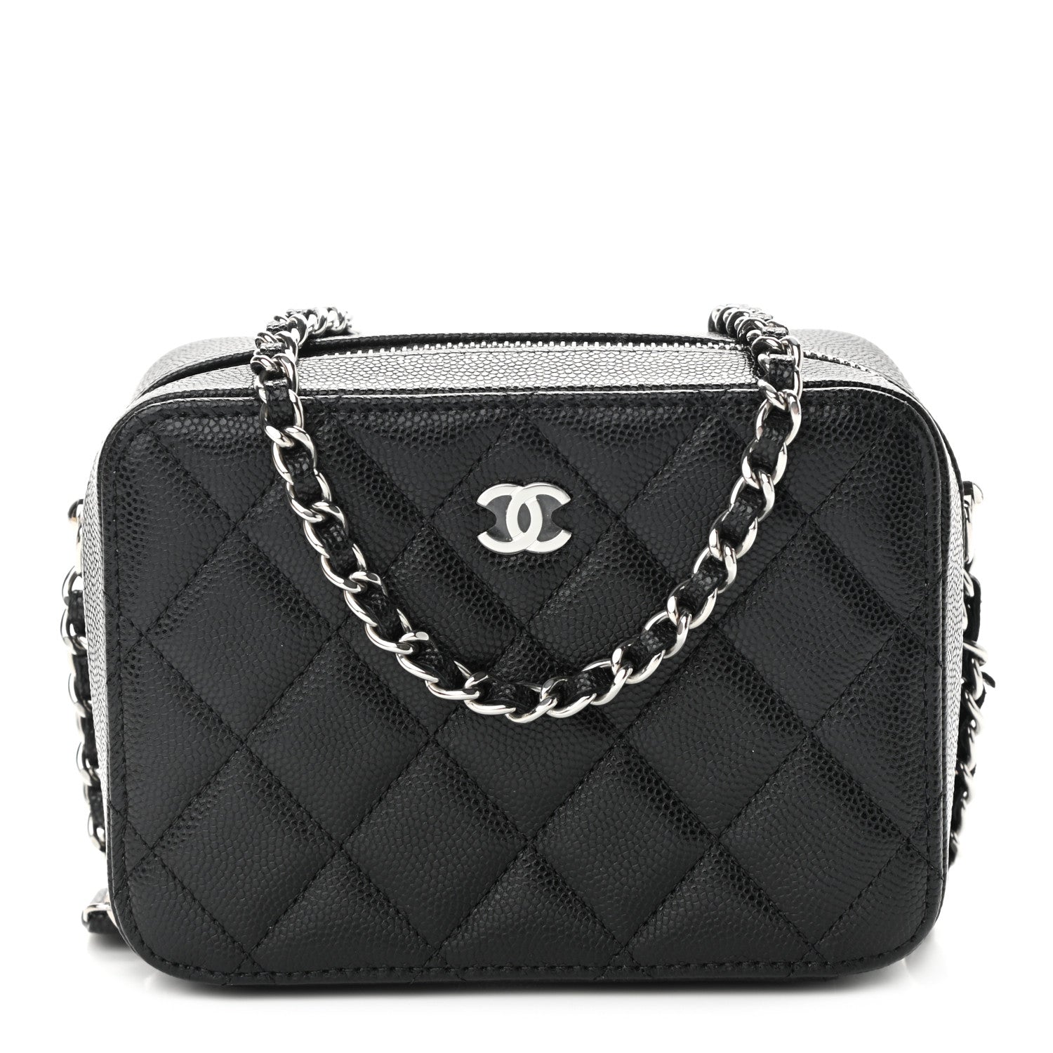 Chanel Caviar Quilted CC Vanity Case With Chain Black 1 of 11