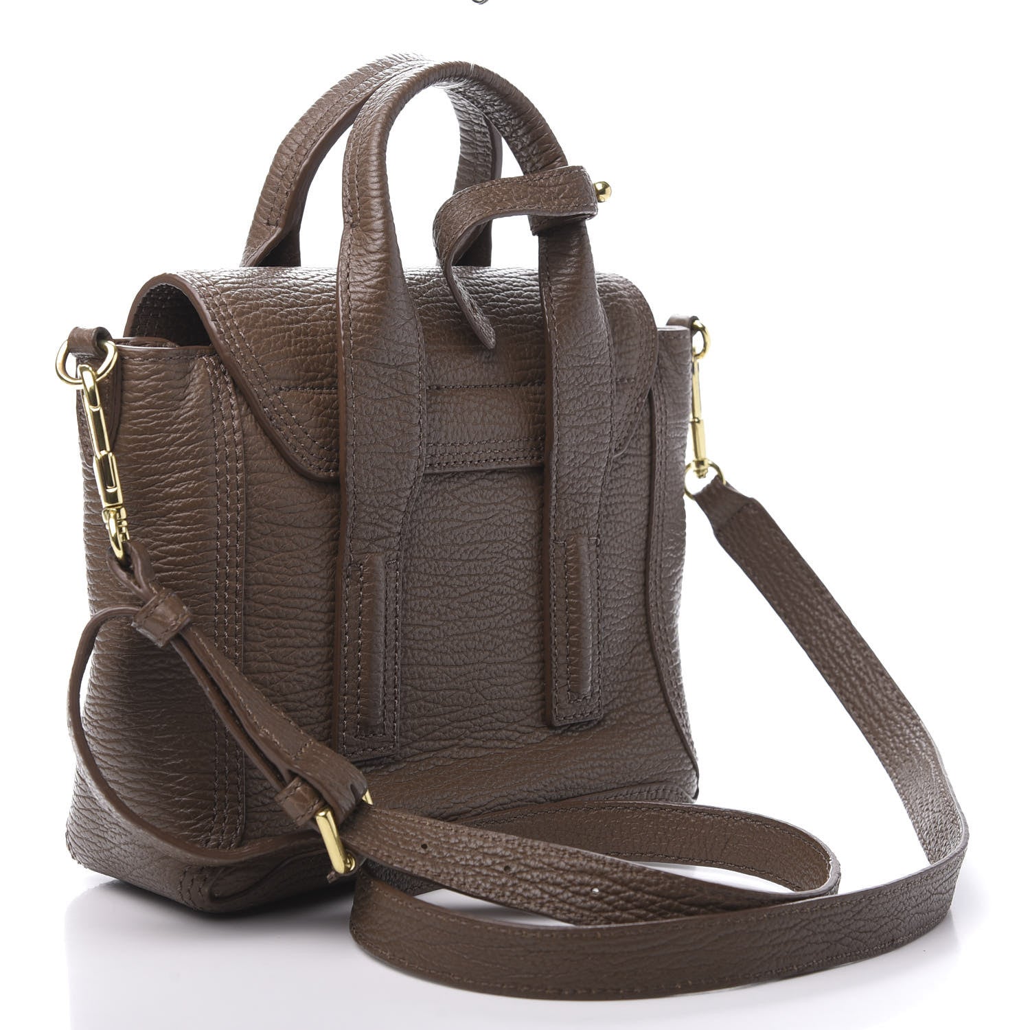 3.1 Phillip Lim 3.1 Textured Calfskin Mini Pashli Satchel Taupe 3 of 11