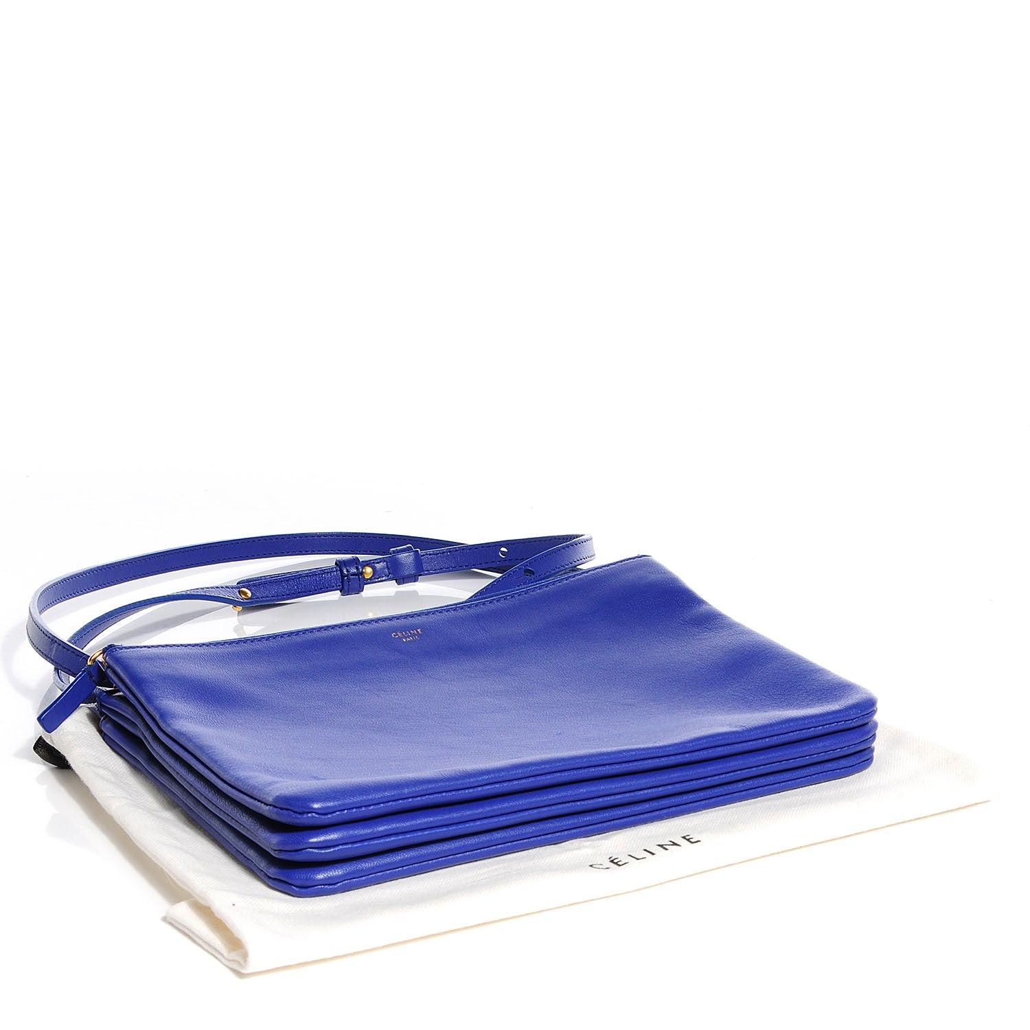 Celine Lambskin Small Trio Crossbody Bag Violet Blue 4 of 8