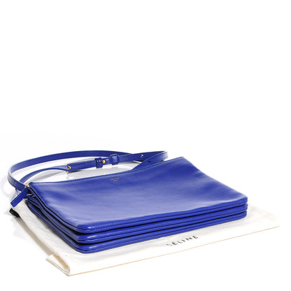 Celine Lambskin Small Trio Crossbody Bag Violet Blue 4 of 8