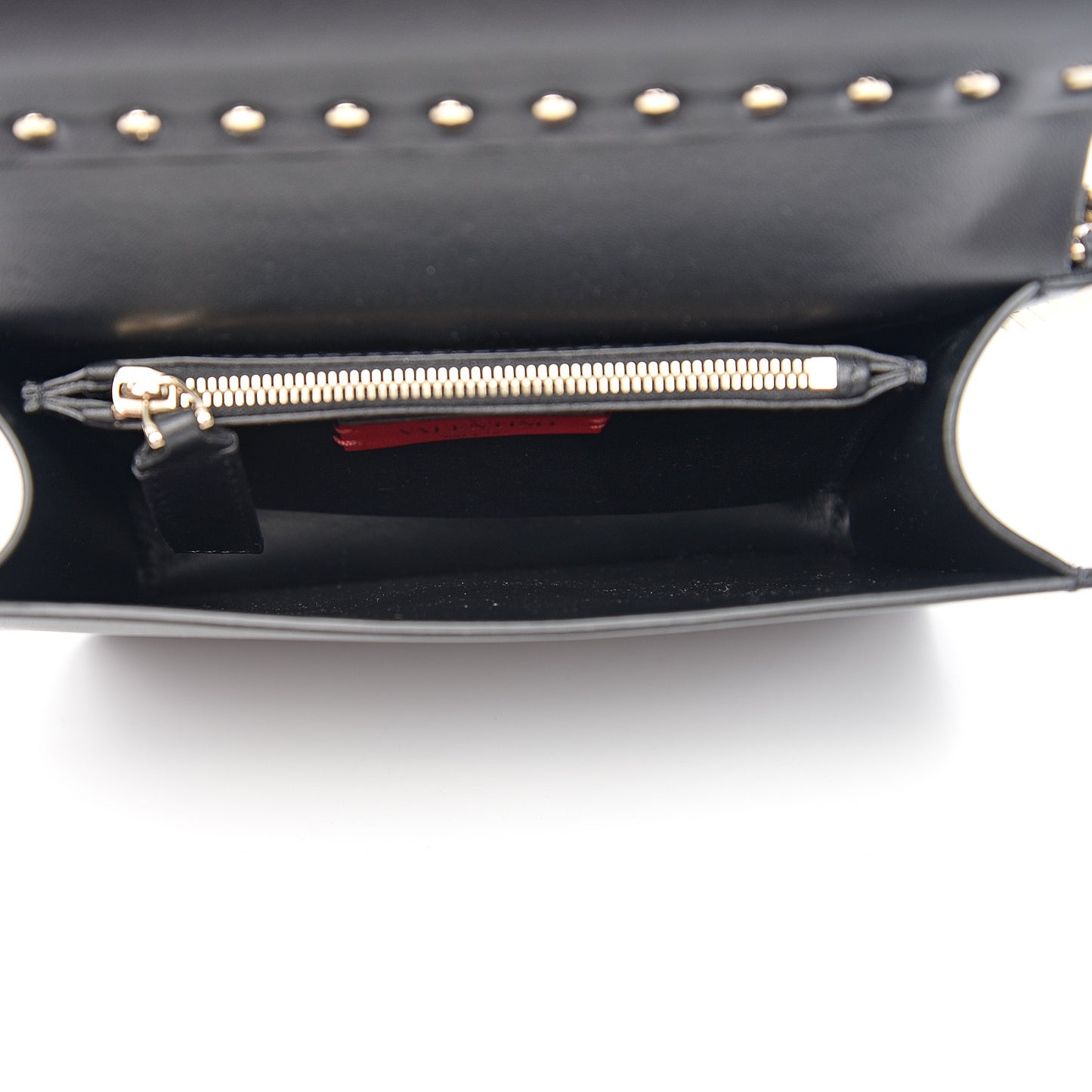 Vitello Rockstud Side Slip Crossbody Black
