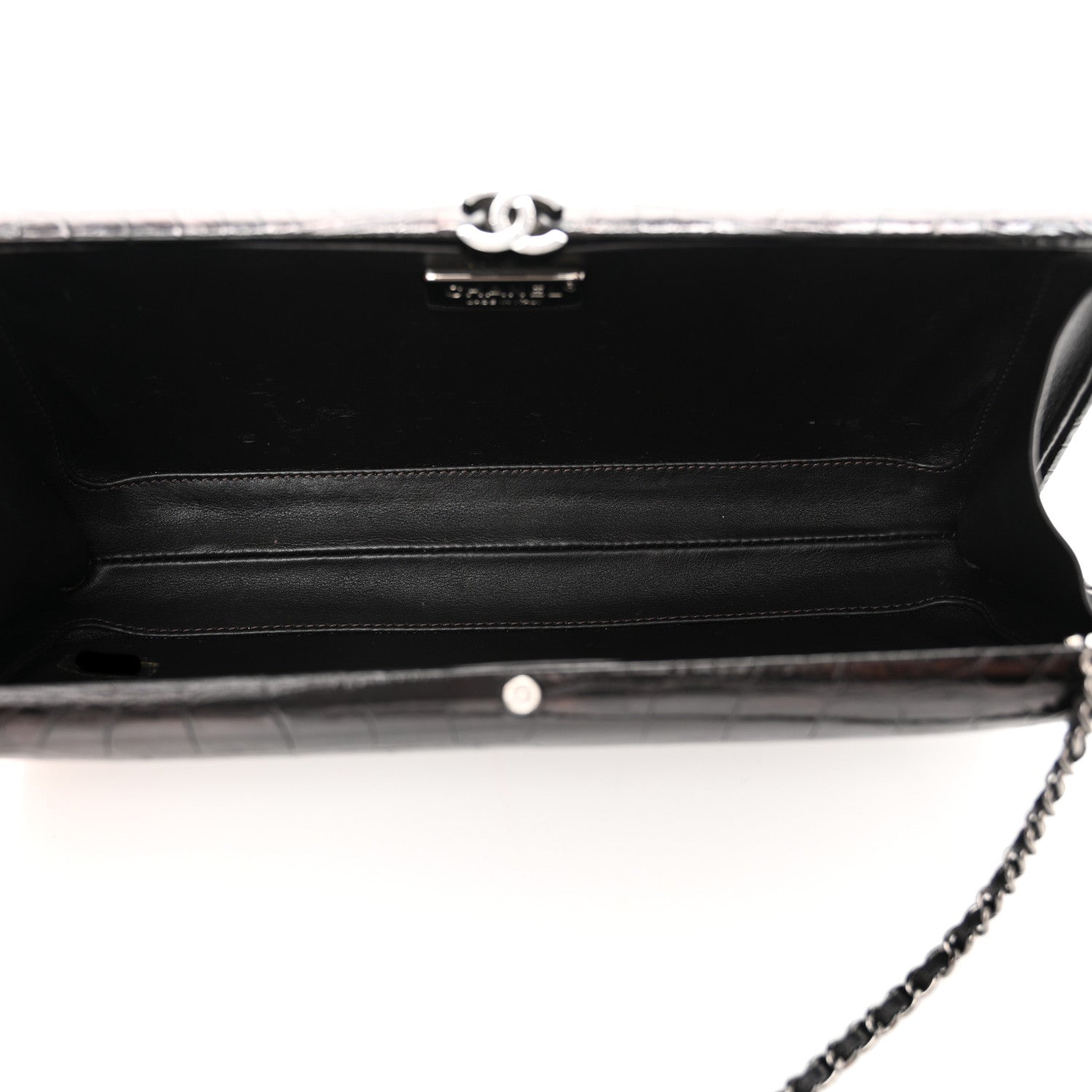 Chanel Alligator Chain Clutch Black 5 of 13
