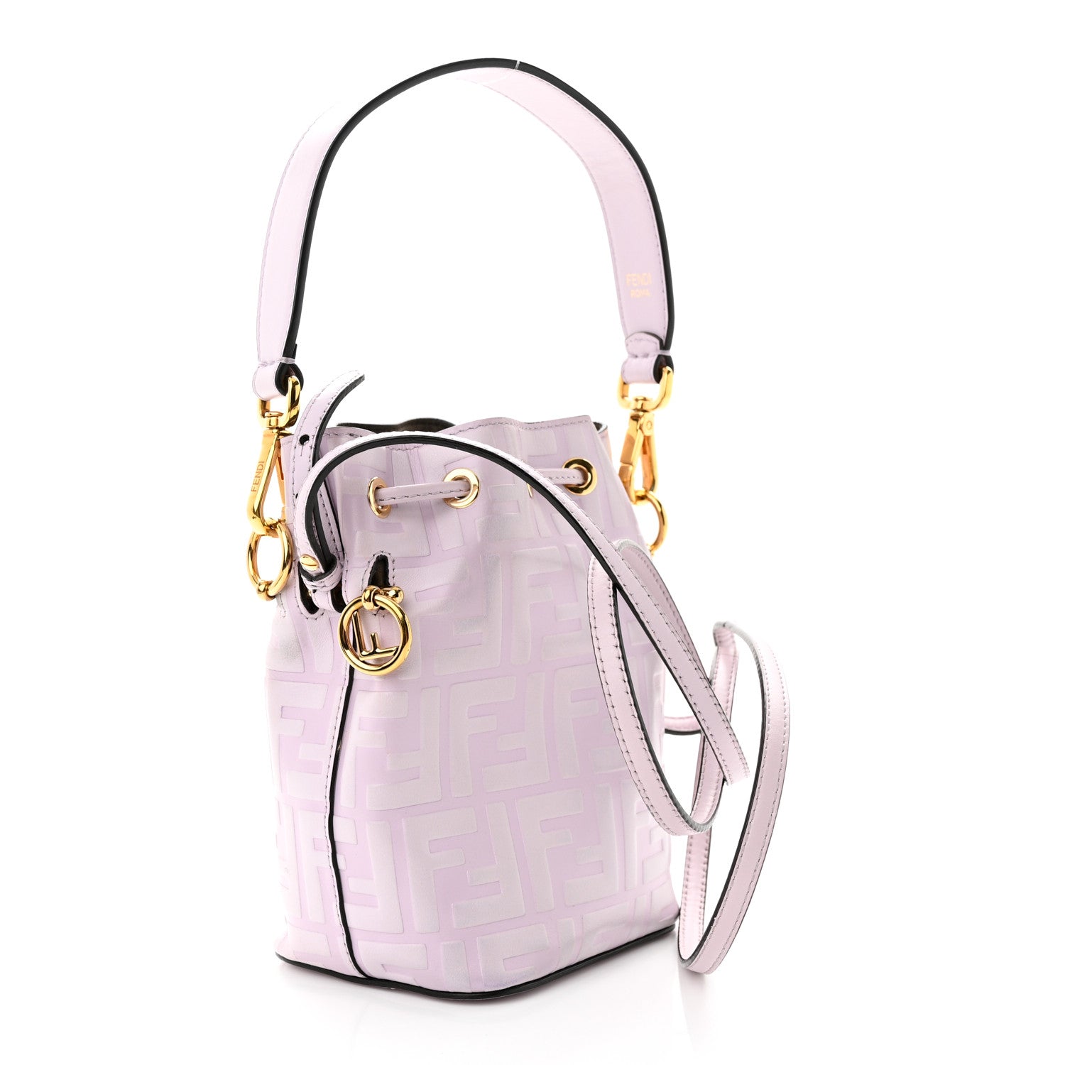 Fendi Vitello Termosport F is Fendi FF 1974 Embossed Mini Mon Tresor Bucket Bag Anemone 3 of 11
