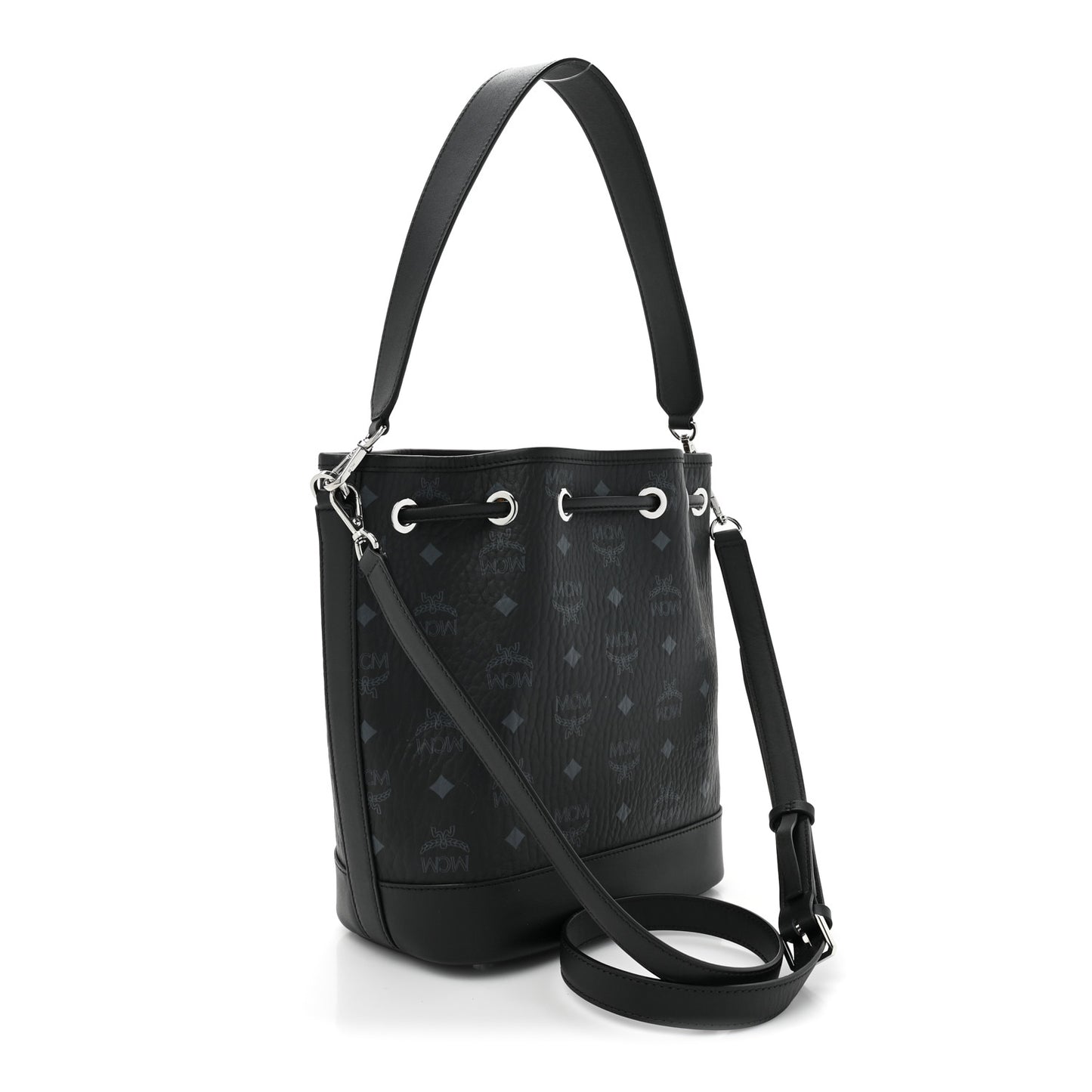 Visetos Medium Dessau Drawstring Bucket Bag Black