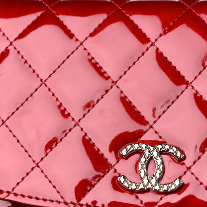 Chanel Patent Quilted Brilliant Wallet On Chain WOC Red 16 of 18