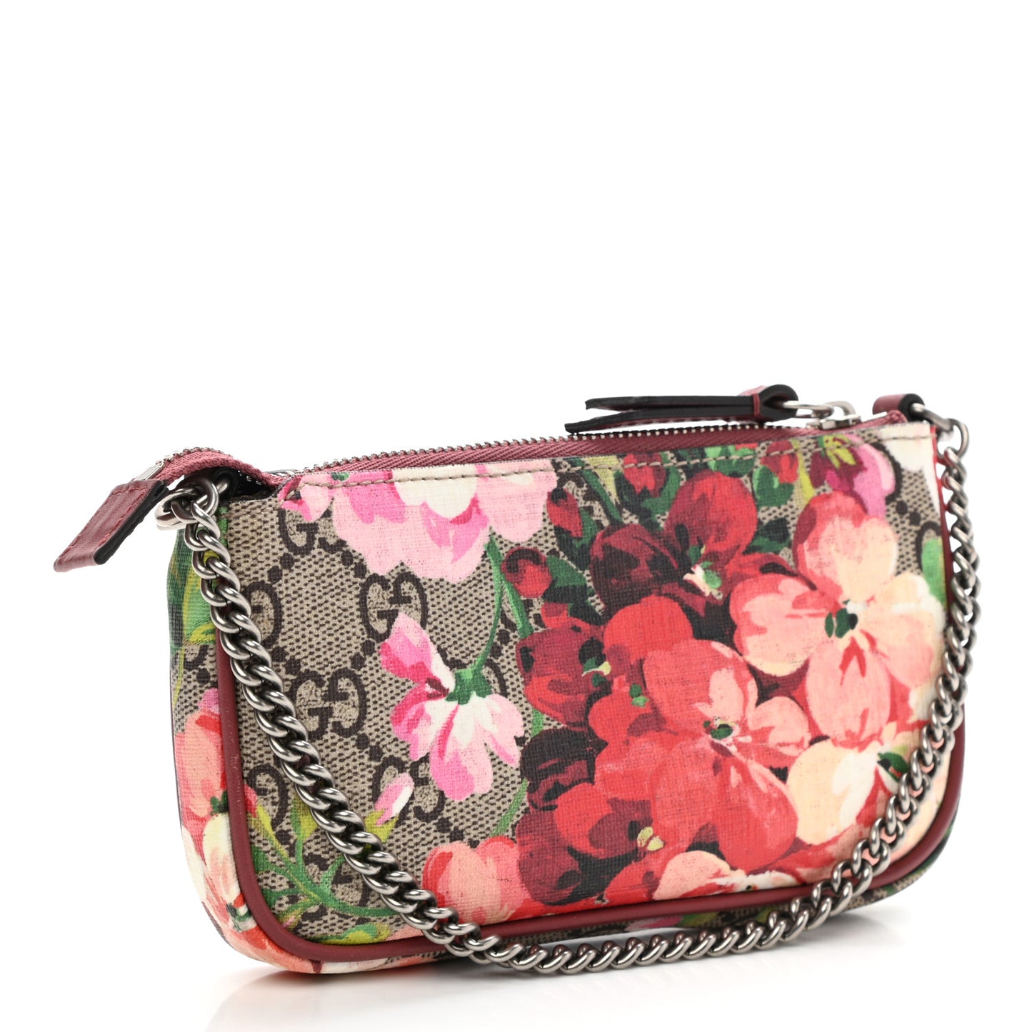 GG Supreme Monogram Blooms Mini Chain Bag Beige Multicolor Dry Rose