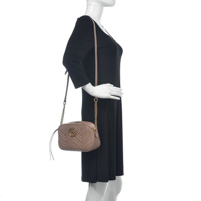 Gucci Calfskin Matelasse Small GG Marmont Chain Shoulder Bag Porcelain Rose 2 of 14