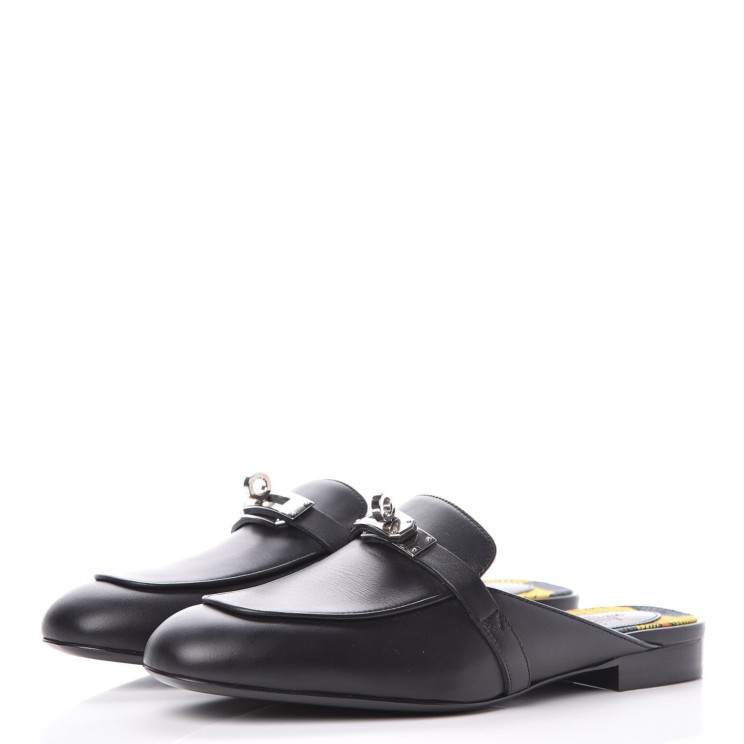 Hermes Goatskin Oz Mules 37 Black 3 of 12
