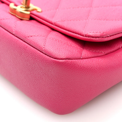 Chanel Shiny Caviar Quilted Small Chain Melody Flap Dark Pink 10 of 11