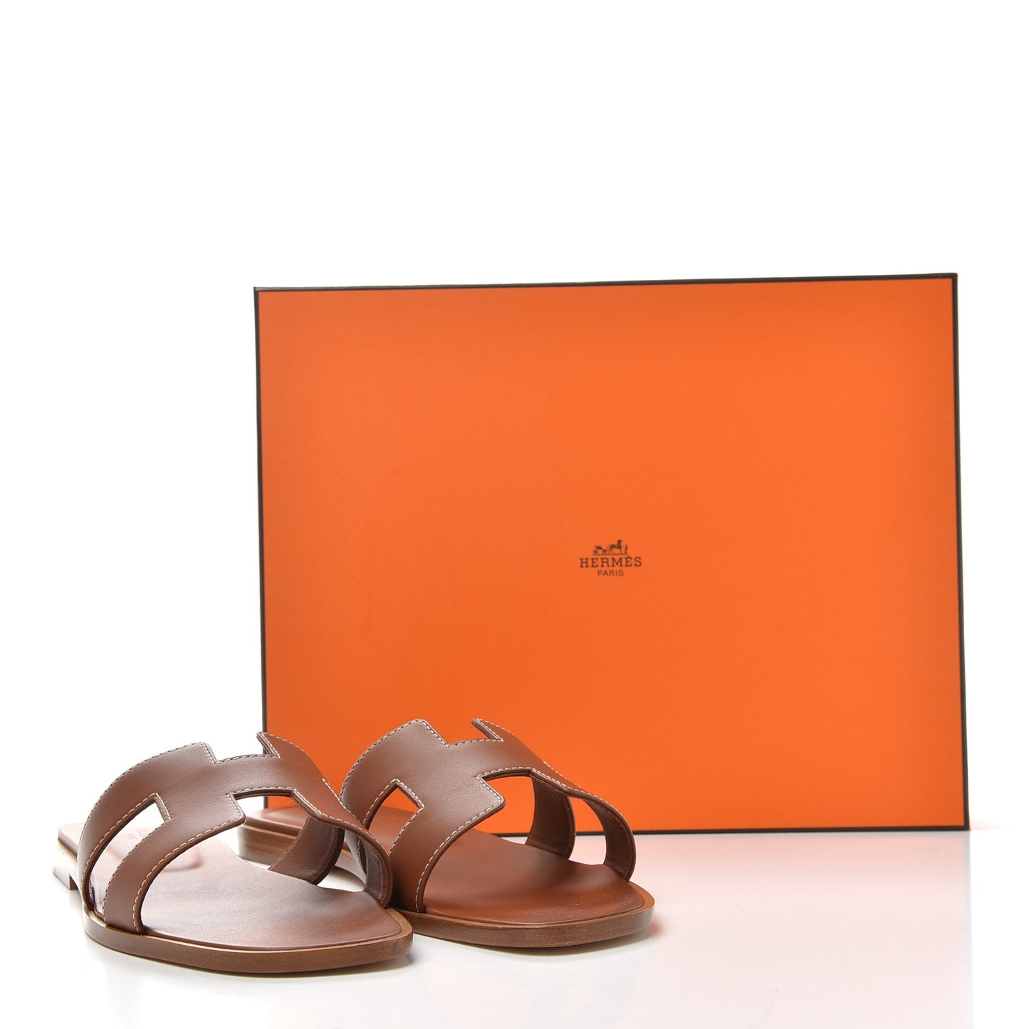 Box Calfskin Oran Sandals 38.5 Gold