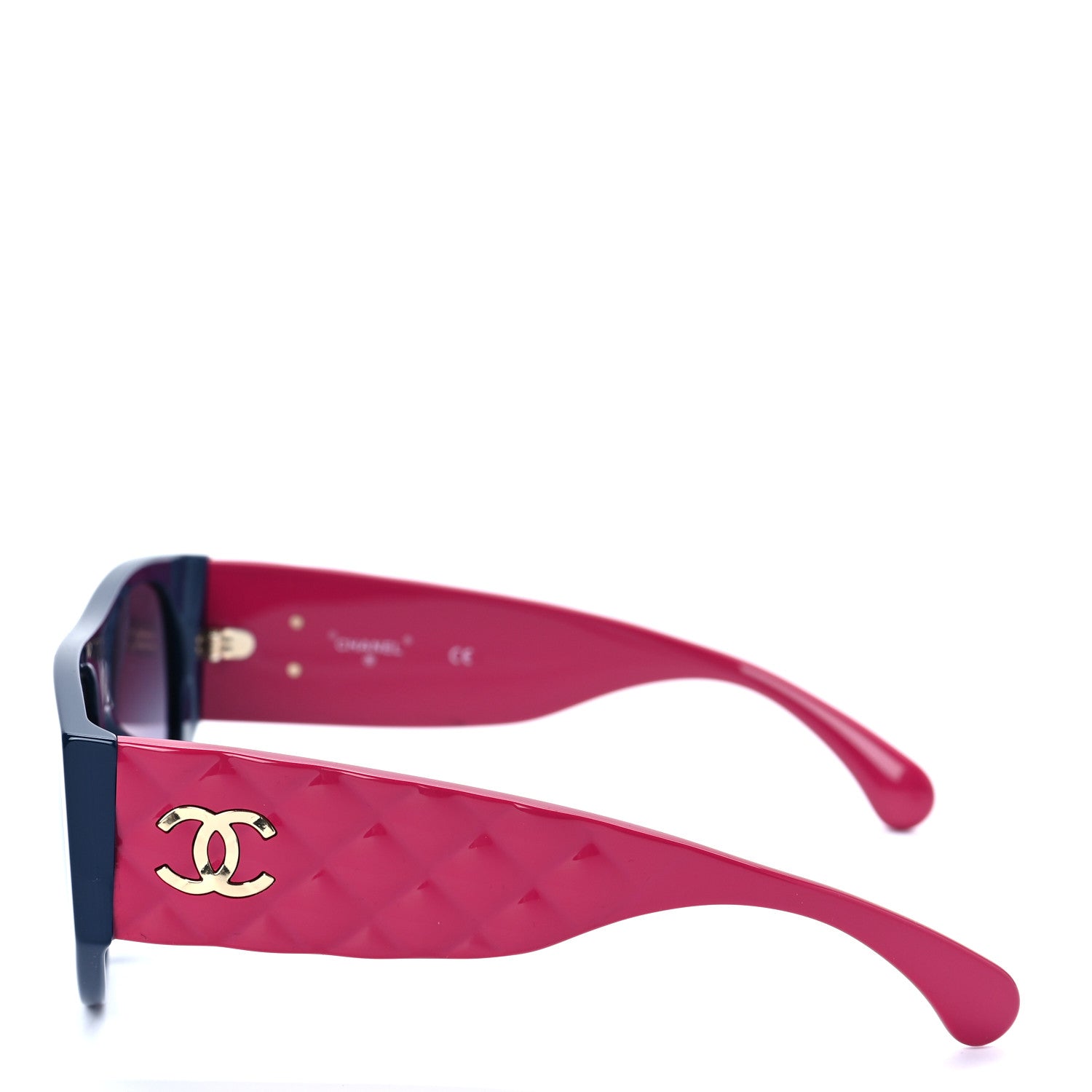 Chanel Acetate Quilted CC Pilot Sunglasses 71465A Blue Pink 3 of 7