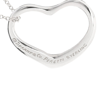 Tiffany Sterling Silver 22mm Elsa Peretti Open Heart Pendant Necklace 6 of 7