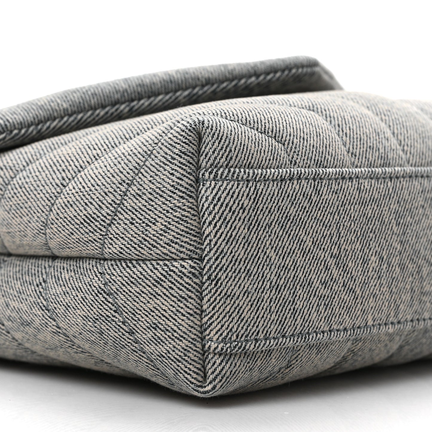 Denim Y Quilted Monogram Toy Loulou Crossbody Bag Grey