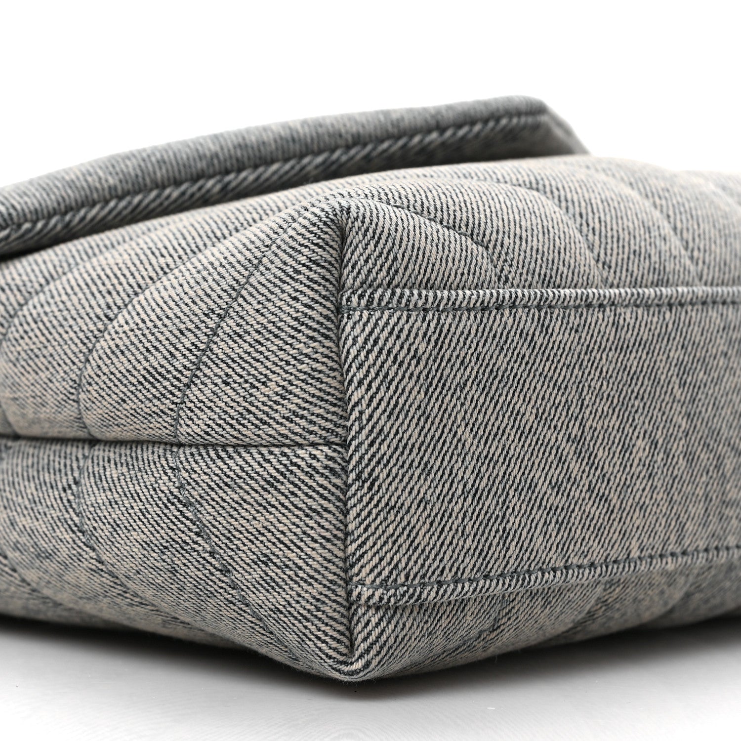 Saint Laurent Denim Y Quilted Monogram Toy Loulou Crossbody Bag Grey 7 of 8