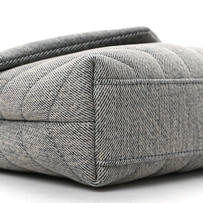 Saint Laurent Denim Y Quilted Monogram Toy Loulou Crossbody Bag Grey 7 of 8