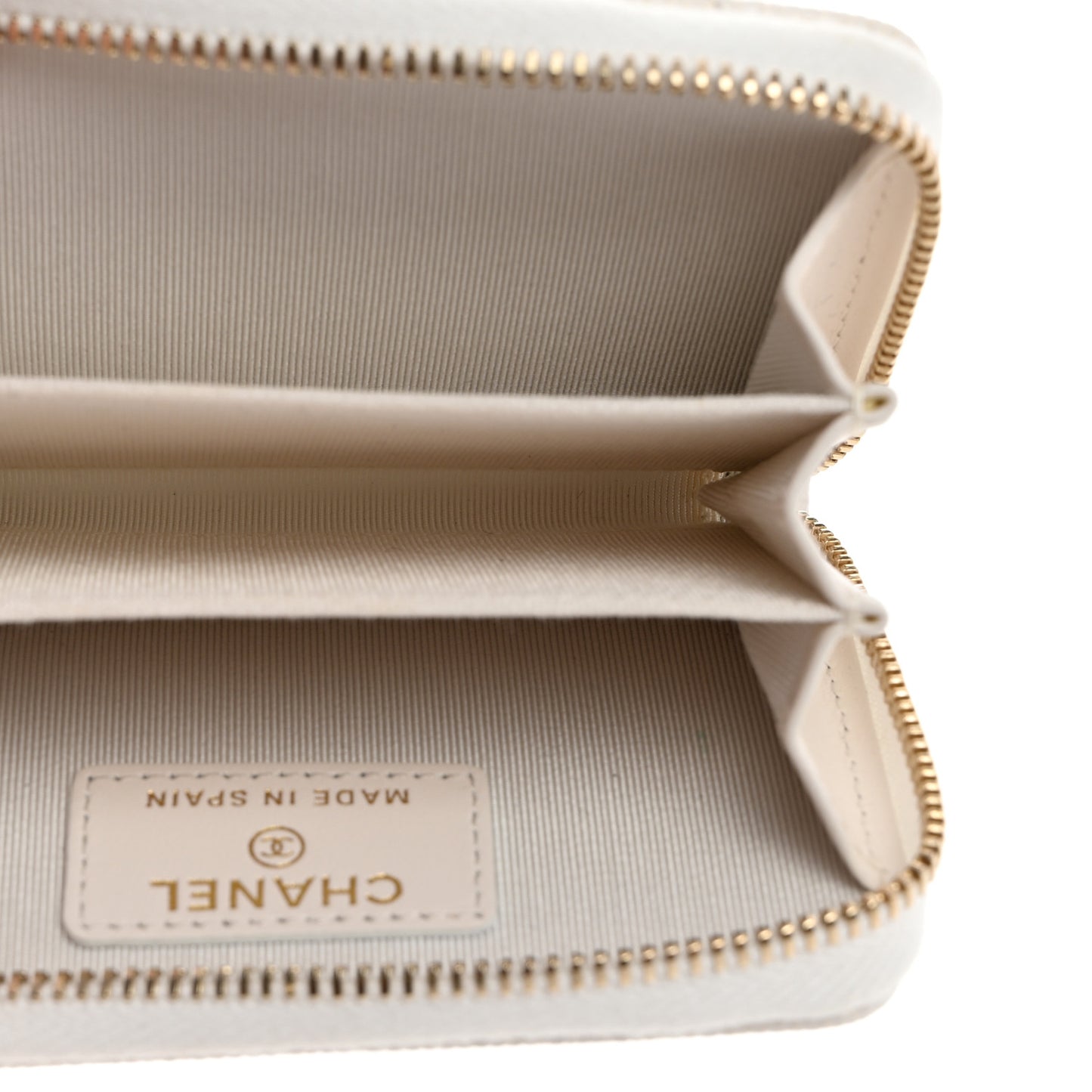 Caviar Quilted Zip Coin Purse White