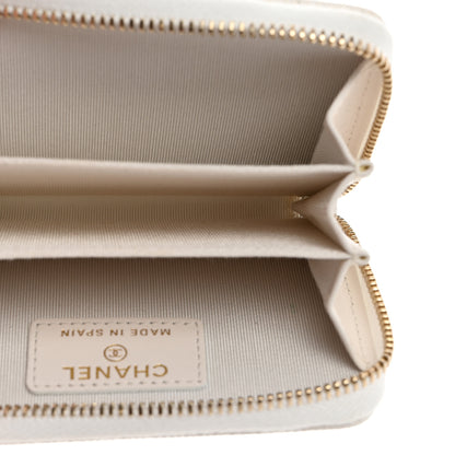 Chanel Caviar Quilted Zip Coin Purse White 5 of 8