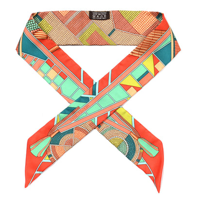 Hermes Silk L'Art Indien Des Plaines Twilly 1 of 4