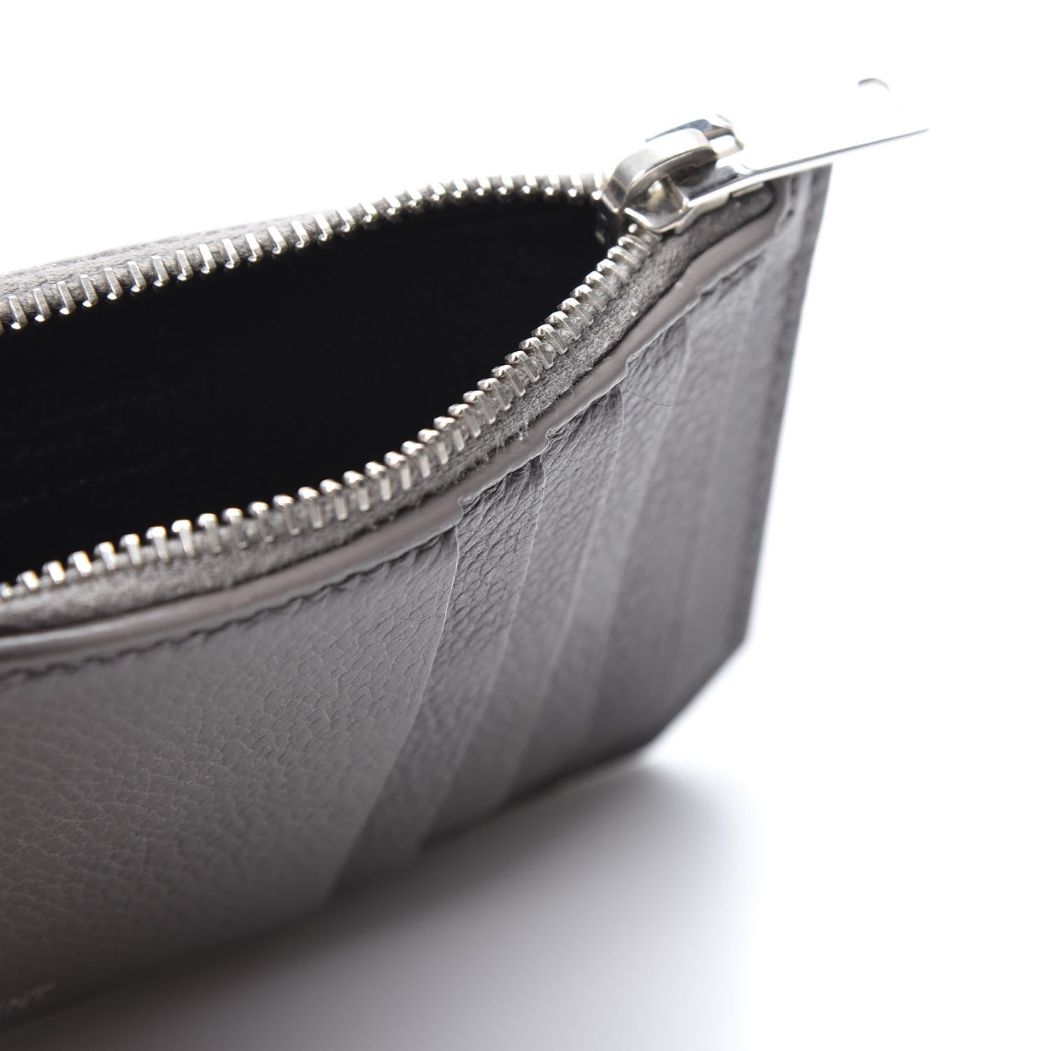 Saint Laurent Grained Calfskin 5 Fragments Zip Pouch Card Holder Earth 4 of 9